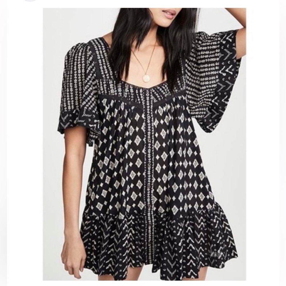 Free People Black and White Mini Dress